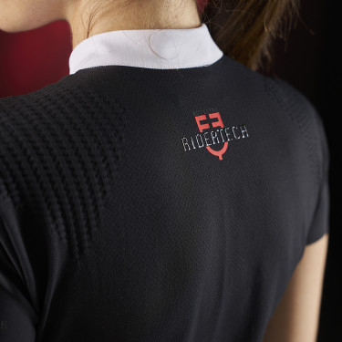 Wedstrijdpolo dames Equestro Ridertechnology met korte mouwen en knopen Wedstrijdpolo dames Equestro Ridertechnology met korte mouwen en knopen