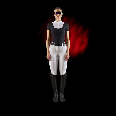 Polo de concours femme Equestro Ridertechnology à manches courtes et boutons Polo de concours femme Equestro Ridertechnology à manches courtes et boutons