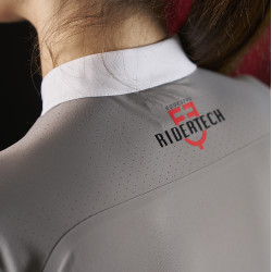 Wedstrijdpolo dames Equestro Ridertechnology met lange mouwen en rits Spotlijster Grijs Wedstrijdpolo dames Equestro Ridertechnology met lange mouwen en rits Spotlijster Grijs