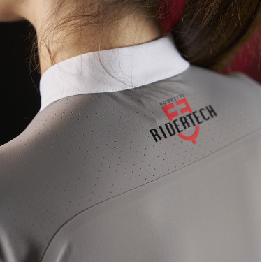 Wedstrijdpolo dames Equestro Ridertechnology met lange mouwen en rits Wedstrijdpolo dames Equestro Ridertechnology met lange mouwen en rits