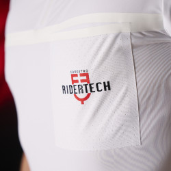 Wedstrijdpolo heren Equestro Ridertechnology met korte mouwen en ritssluiting Wit