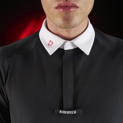 Polo de concours homme Equestro Ridertechnology à manches longues et boutons Noir Polo de concours homme Equestro Ridertechnology à manches longues et boutons Noir