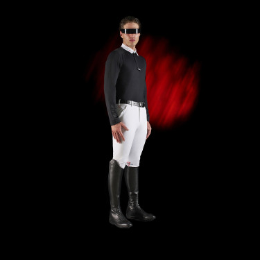 Concours polo voor heren Equestro Ridertechnology met lange mouwen en knopen Zwart Concours polo voor heren Equestro Ridertechnology met lange mouwen en knopen Zwart