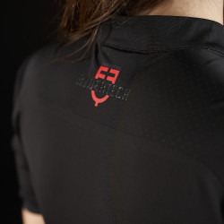 Polo femme Equestro Ridertechnology à manches courtes et zip Noir Polo femme Equestro Ridertechnology à manches courtes et zip Noir