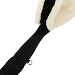 Springriem met synthetische schapenvacht Equestro Zwart