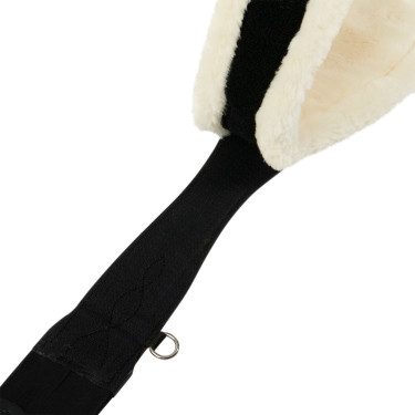 Springriem met synthetische schapenvacht Equestro Zwart