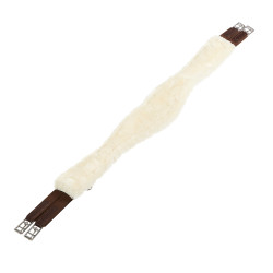 Sangle de saut avec mouton synthétique Equestro Marron foncé