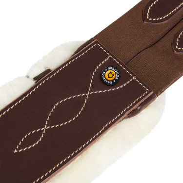 Springriem met synthetische schapenvacht Equestro Donkerbruin