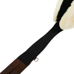 Springriem met synthetische schapenvacht Equestro Donkerbruin