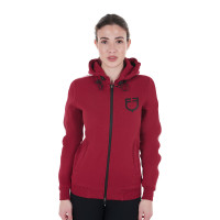 Sweat-shirt à capuche Equestro femme avec zip Scooter Beige Sweat-shirt à capuche Equestro femme avec zip Scooter Beige