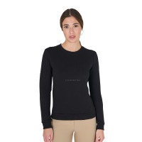 Dames sweatshirt met ronde hals en bedrukt Equestro-logo Zwart