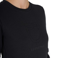Sweat-shirt à col rond femme avec logo imprimé Equestro Noir