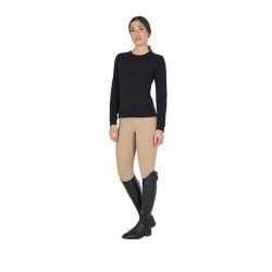 Sweat-shirt à col rond femme avec logo imprimé Equestro Noir Sweat-shirt à col rond femme avec logo imprimé Equestro Noir
