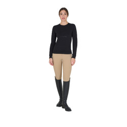 Sweat-shirt à col rond femme avec logo imprimé Equestro Noir Sweat-shirt à col rond femme avec logo imprimé Equestro Noir