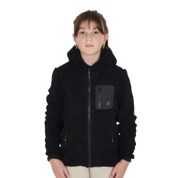 Sweat-shirt en polaire enfant fermeture éclair Equestro Noir