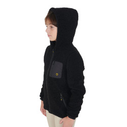 Sweat-shirt en polaire enfant fermeture éclair Equestro Noir Sweat-shirt en polaire enfant fermeture éclair Equestro Noir