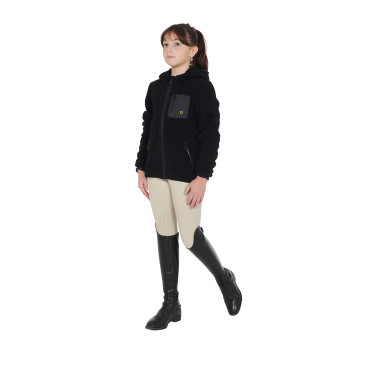 Sweat-shirt en polaire enfant fermeture éclair Equestro Noir Sweat-shirt en polaire enfant fermeture éclair Equestro Noir
