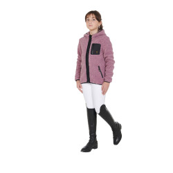 Sweat-shirt en polaire enfant fermeture éclair Equestro Rose Sweat-shirt en polaire enfant fermeture éclair Equestro Rose