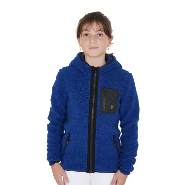 Kinderfleece-sweatshirt met ritssluiting Equestro Koningsblauw