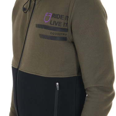 Sweatshirt Equestro met capuchon voor heren met fleecevoering aan de binnenkant Sweatshirt Equestro met capuchon voor heren met fleecevoering aan de binnenkant