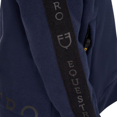 Sweatshirt Equestro meisje met volledige ritssluiting en fleecevoering Marineblazer Marineblauw