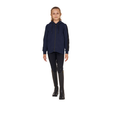 Sweat-shirt Equestro fille zippé intégral avec intérieur en polaire Marine blazer Bleu marine
