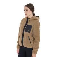 Damesfleece-sweatshirt met zak Equestro Wierook Beige Damesfleece-sweatshirt met zak Equestro Wierook Beige