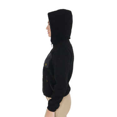 Damesfleece-sweatshirt met zak Equestro Zwart Damesfleece-sweatshirt met zak Equestro Zwart