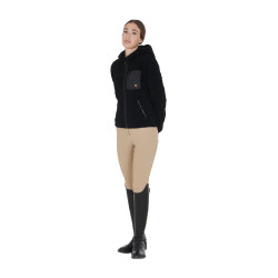 Damesfleece-sweatshirt met zak Equestro Zwart Damesfleece-sweatshirt met zak Equestro Zwart