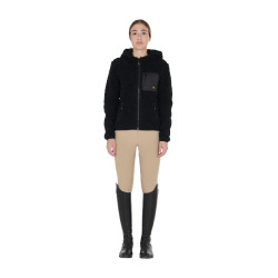 Damesfleece-sweatshirt met zak Equestro Zwart Damesfleece-sweatshirt met zak Equestro Zwart