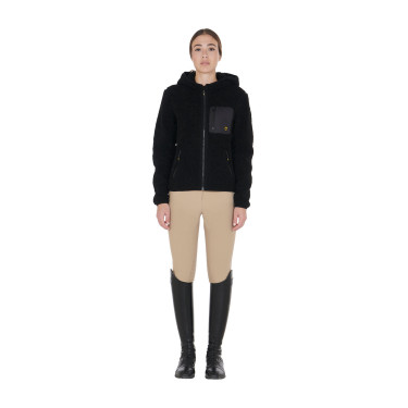 Damesfleece-sweatshirt met zak Equestro Zwart Damesfleece-sweatshirt met zak Equestro Zwart