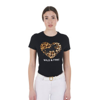 Dames katoenen T-shirt Wild & Free Equestro Zwart Dames katoenen T-shirt Wild & Free Equestro Zwart