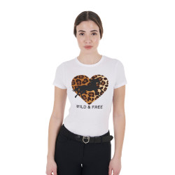 Dames katoenen T-shirt Wild & Free Equestro Wit