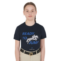 T-shirt Equestro en coton fille Ready To Jump Marine Bleu marine