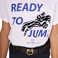 T-shirt Equestro en coton fille Ready To Jump Blanc T-shirt Equestro en coton fille Ready To Jump Blanc