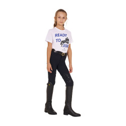 T-shirt Equestro en coton fille Ready To Jump Blanc T-shirt Equestro en coton fille Ready To Jump Blanc