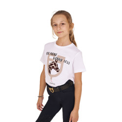 T-shirt Equestro in katoen meisje Ride More Worry Less Wit T-shirt Equestro in katoen meisje Ride More Worry Less Wit
