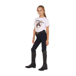 T-shirt Equestro en coton fille Ride More Worry Less Blanc T-shirt Equestro en coton fille Ride More Worry Less Blanc