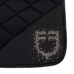 Tapis de dressage Equestro logo en strass Noir
