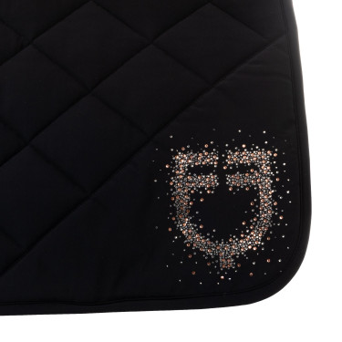 Tapis de selle de dressage Equestro logo en strass Noir