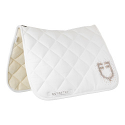 Dressuursingeldek Equestro-logo met strass Wit