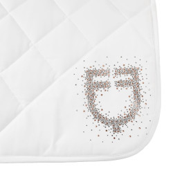 Tapis de selle de dressage Equestro logo en strass Blanc