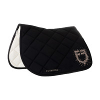 Tapis de selle de saut logo en strass Equestro Noir