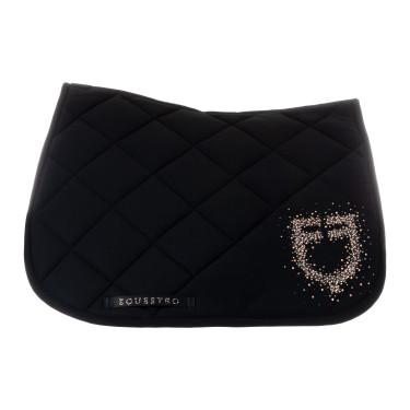 Tapis de selle de saut logo en strass Equestro Noir