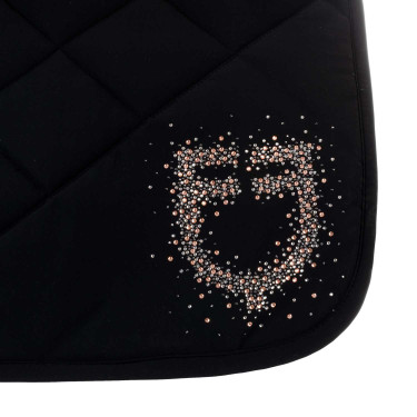 Tapis de selle de saut logo en strass Equestro Noir
