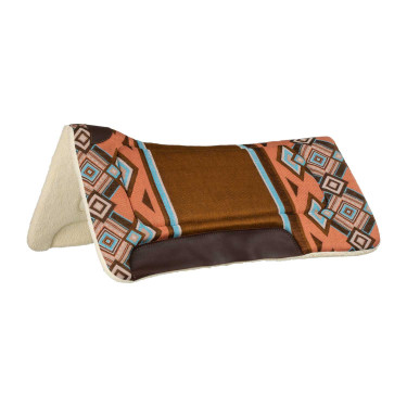 Tapis de selle western avec rembourrage en laine synthétique Pool's Marron / orange