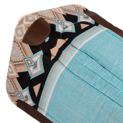 Tapis de selle western avec rembourrage en laine synthétique Pool's Bleu clair / noir Multi-couleurs