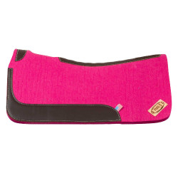 Tapis de selle western en feutre avec inserts en cuir 32"x32" Pool's Fuchsia Rose Tapis de selle western en feutre avec inserts en cuir 32"x32" Pool's Fuchsia Rose