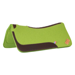 Western zadeldek van vilt met lederen inzetstukken 32"x32" Pool's Citroen Geel