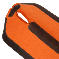Tapis de selle western en feutre avec inserts en cuir 32"x32" Pool's Orange